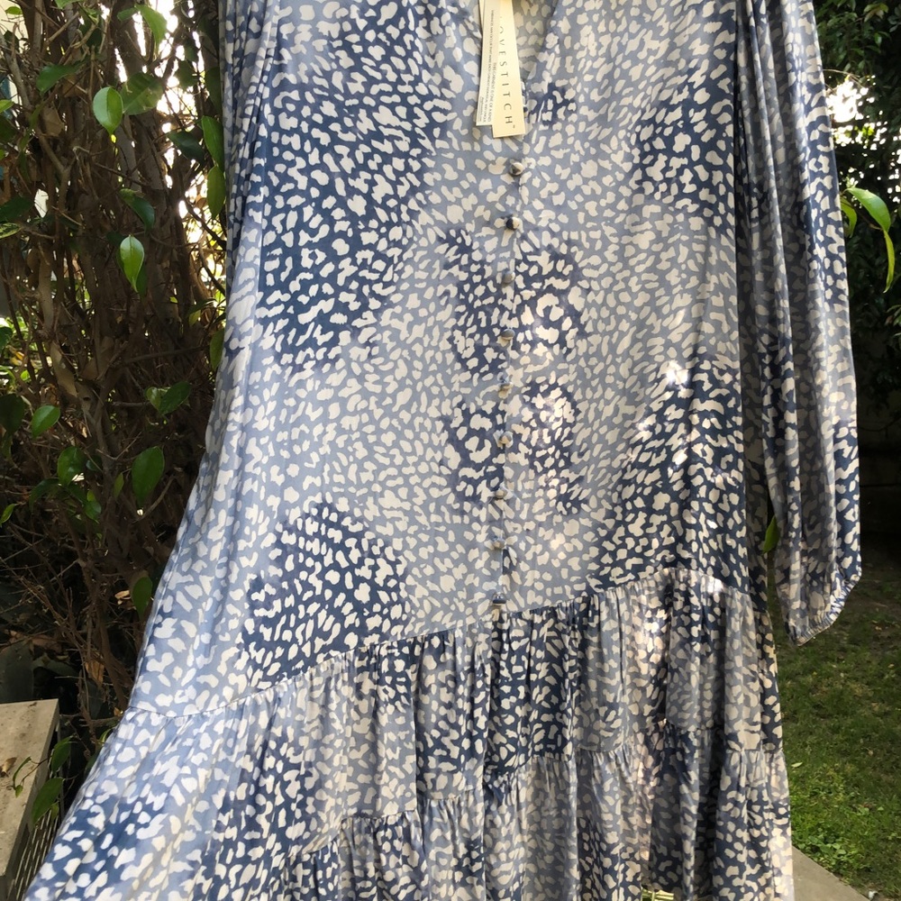 🤩***NWT*** 🎉LOVESTITCH LIGHT BLUE ANIMAL PRINT BOHO MINIDRESS! - Picture 8 of 11